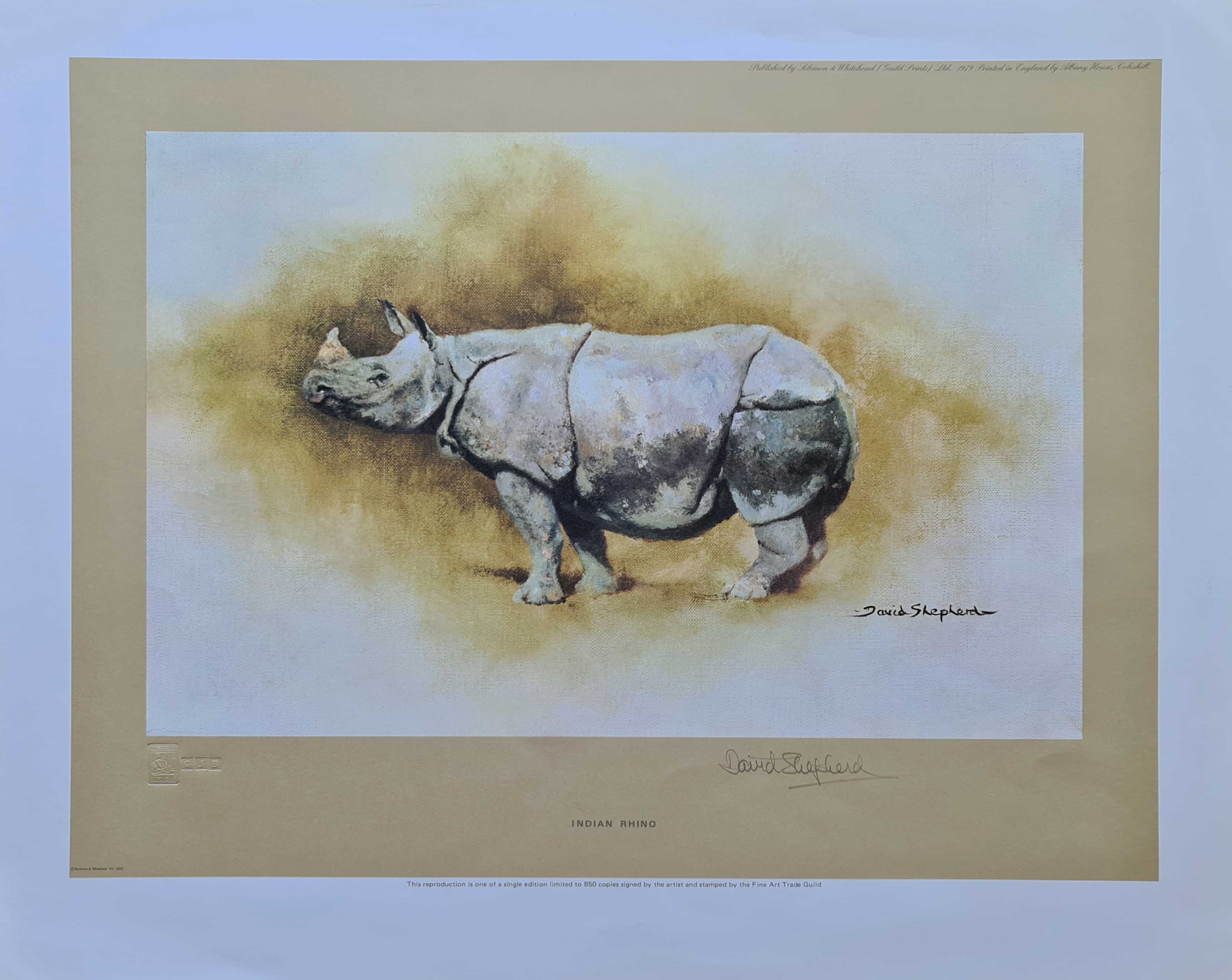 david shepherd indian rhino, rhinoceros