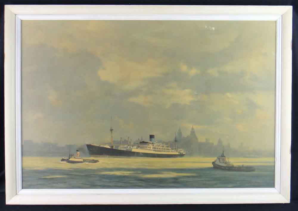 david shepherd  liverpool mersey boat print framed