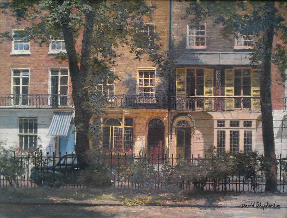 david shepherd, Brompton Square, London SW3, painting