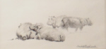 david shepherd original drawing, hippos david shepherd, original drawing, hippos