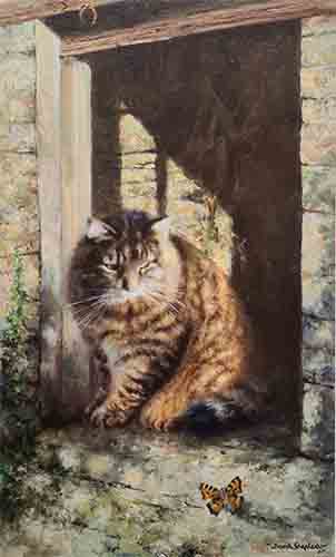 david shepherd,whisky the farmyard cat, domestic cats, prints