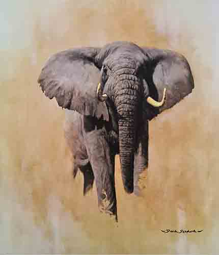 david shepherd African bull elephant elephants , signed, limited edition, print david shepherd African bull elephant elephants , signed, limited edition, print
