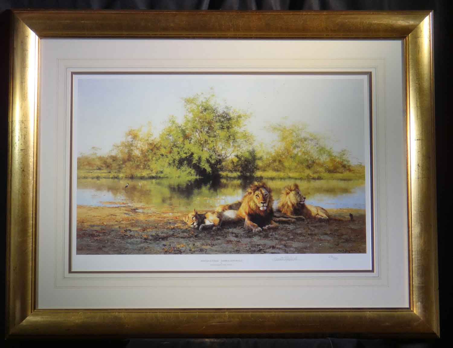 david shepherd  african evening Zambezi waterhole