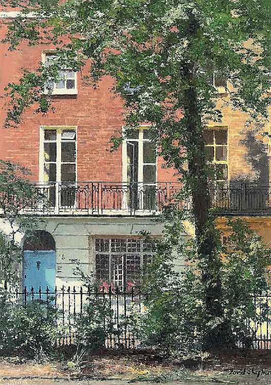 David Shepherd original oil painting blue door