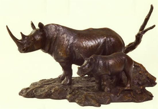 david shepherd Rhino bronze