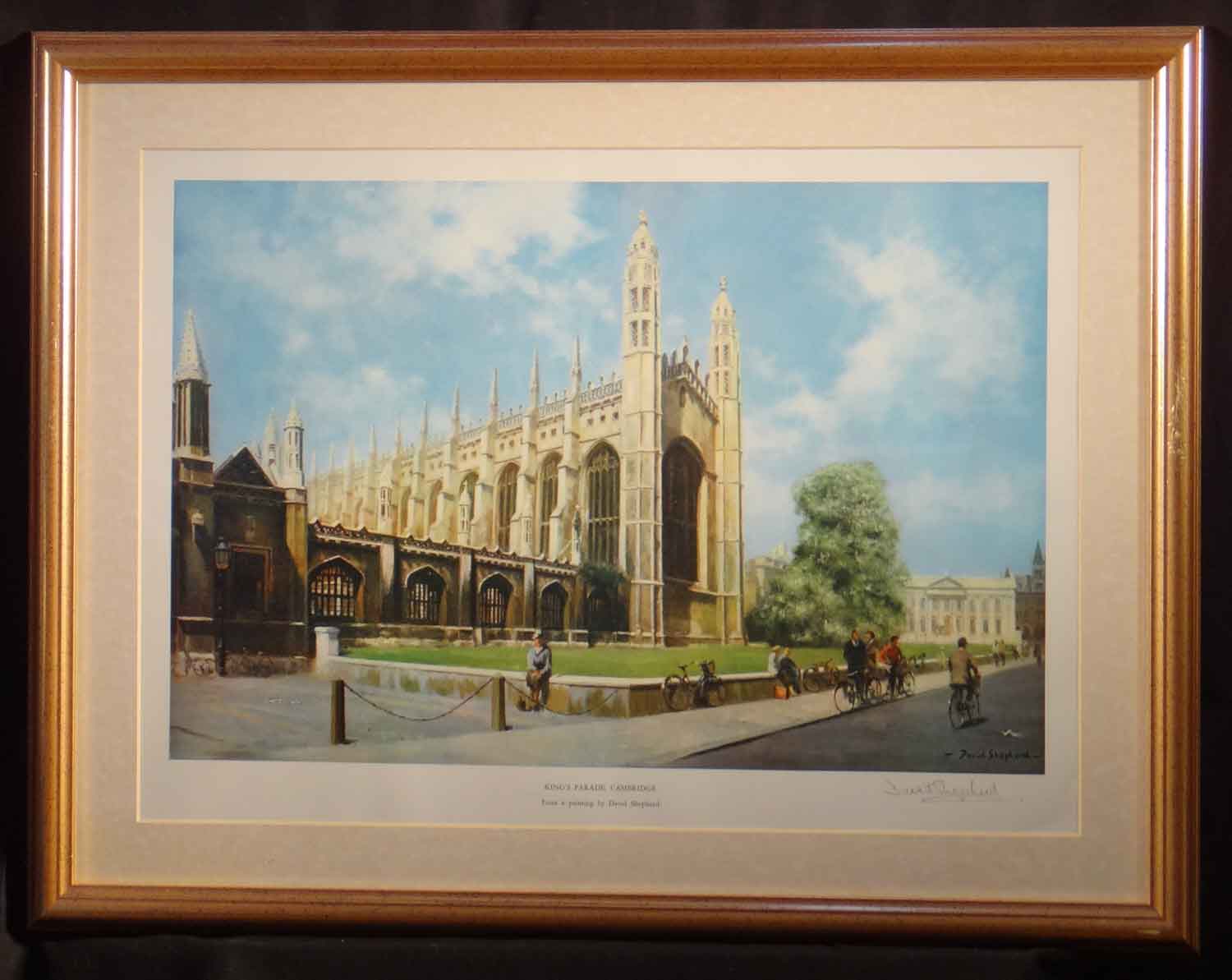 david shepherd signed print, Cambridge, King's Parade