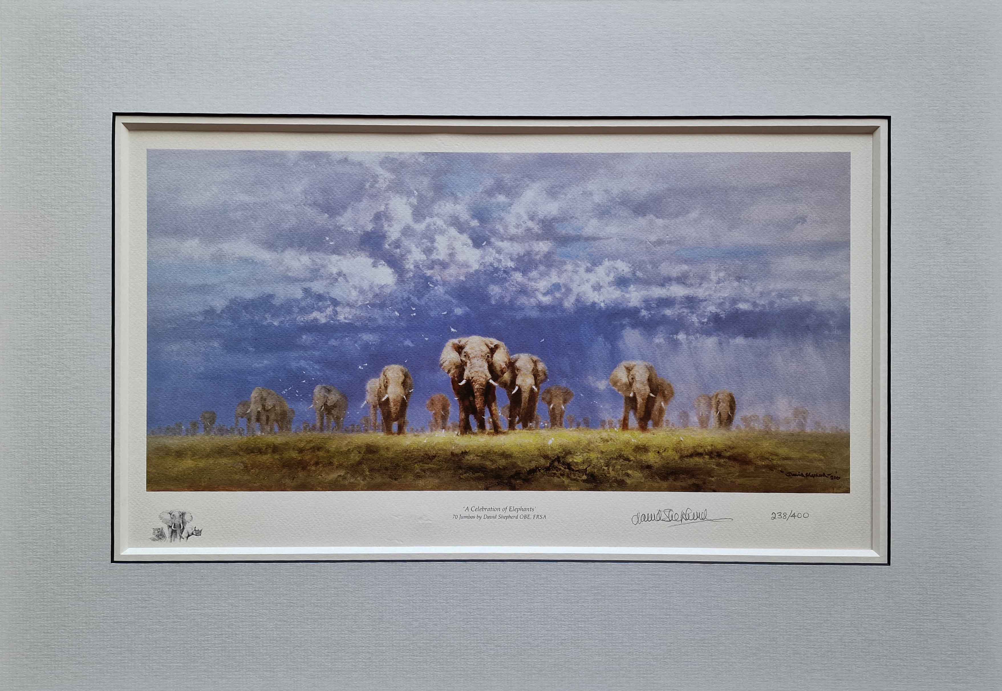 david shepherd, signed limited edition print, A Celebration of Elephants