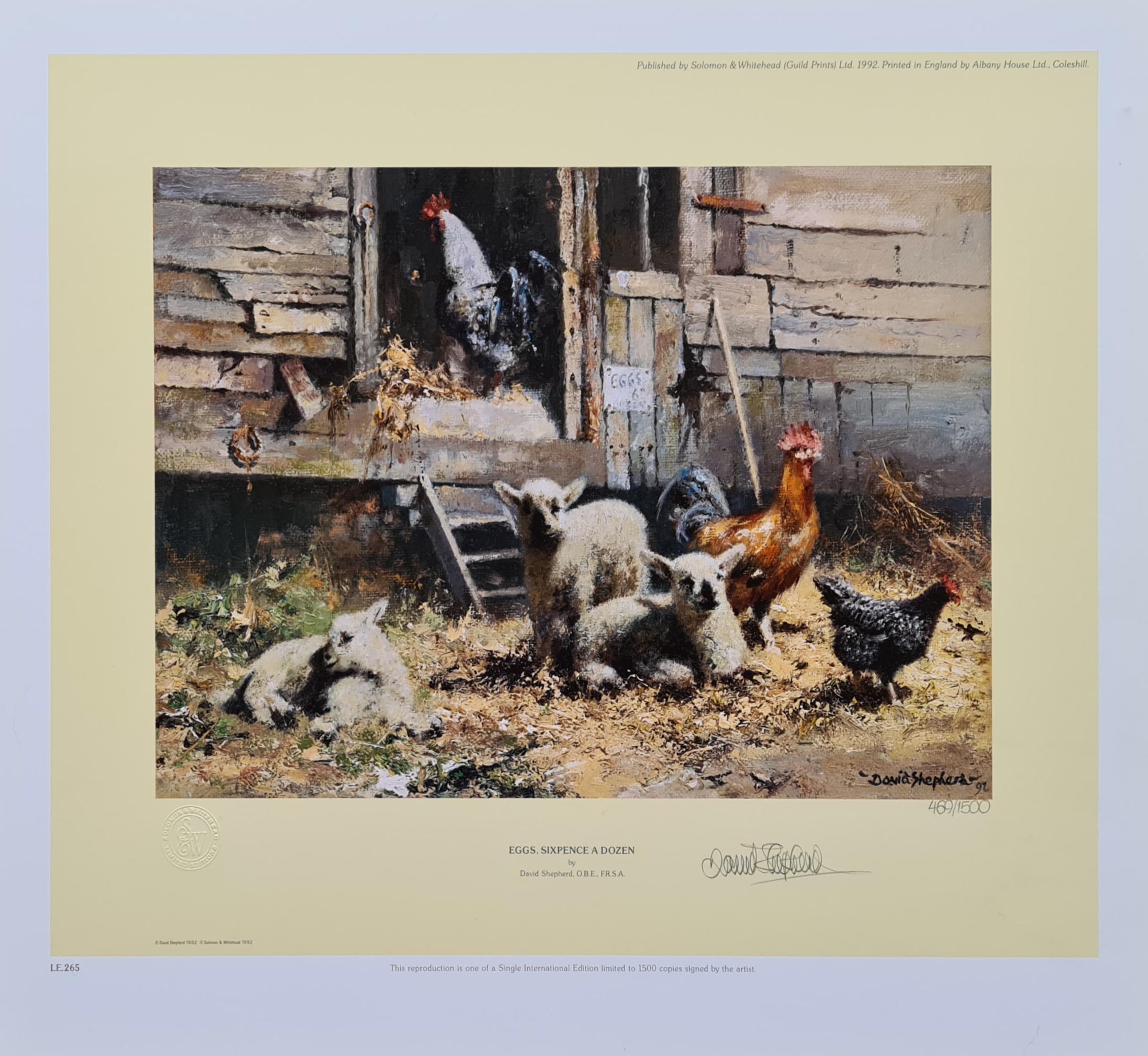 david shepherd, eggs sixpence a dozen, print