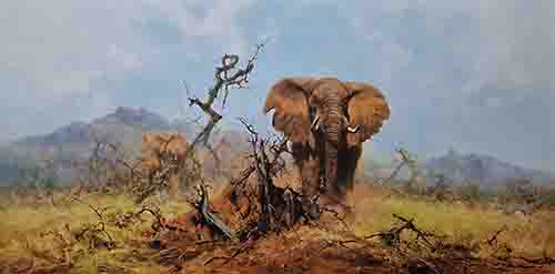 david shepherd elephant and ant hill print