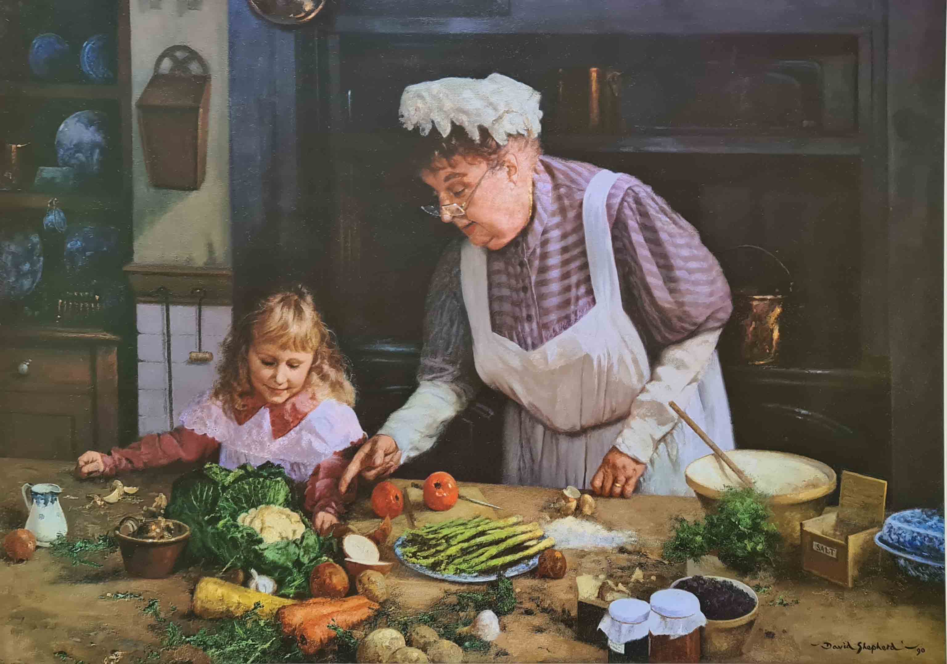 grannie's kitchen David Shepherd victorian scene print