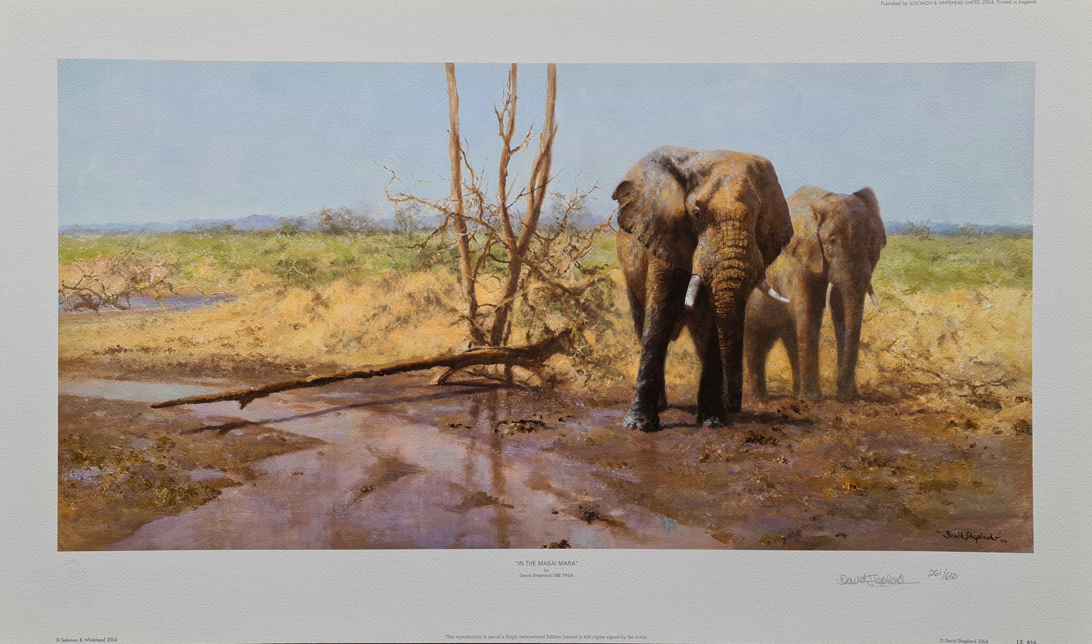 david shepherd, signed limited edition print, in the Masai Mara