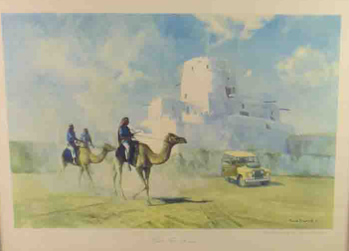david shepherd, jahili fort Buraimi poster mounted print faded