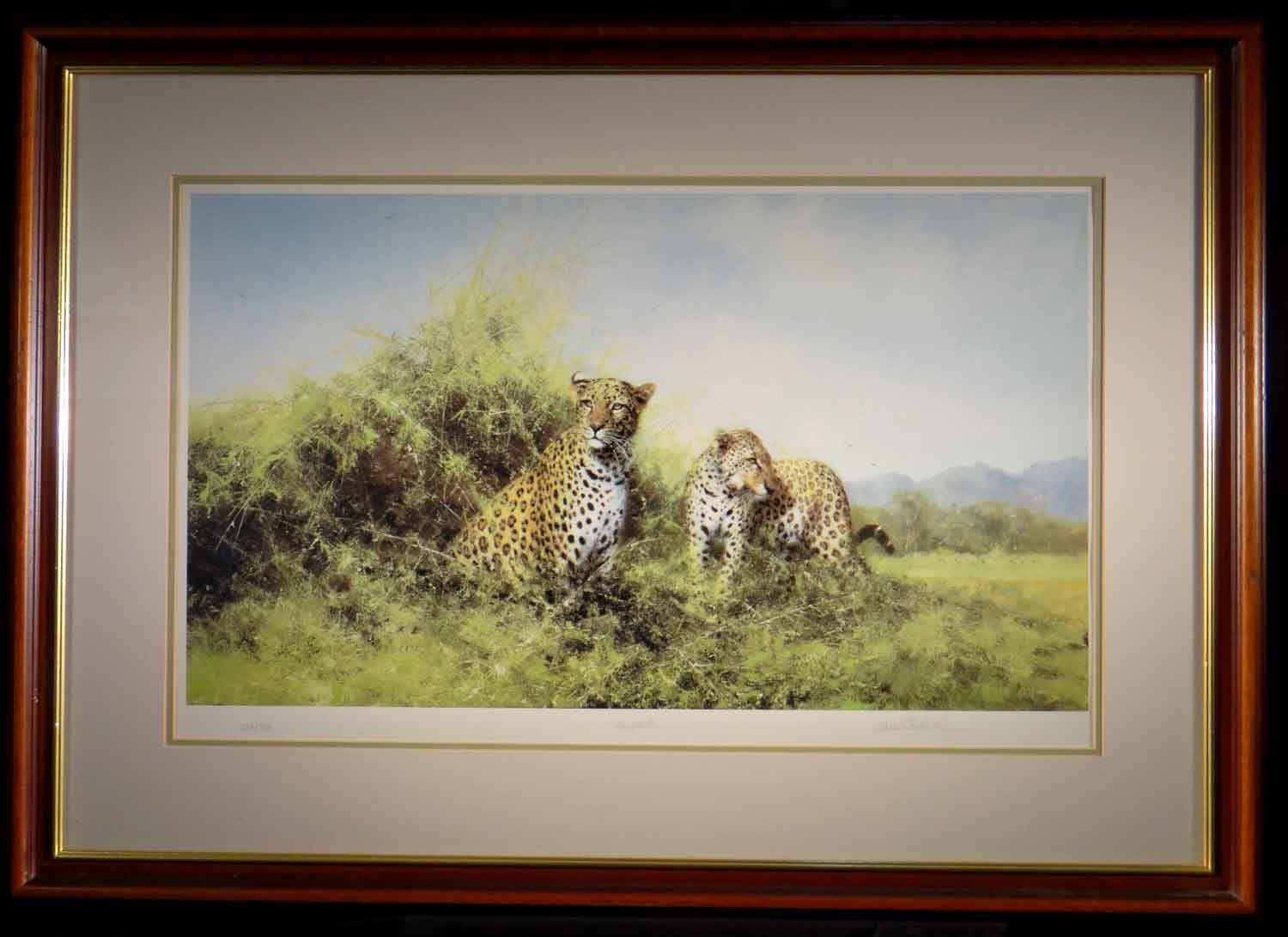 david shepherd, leopards, signed limited edition silkscreen print