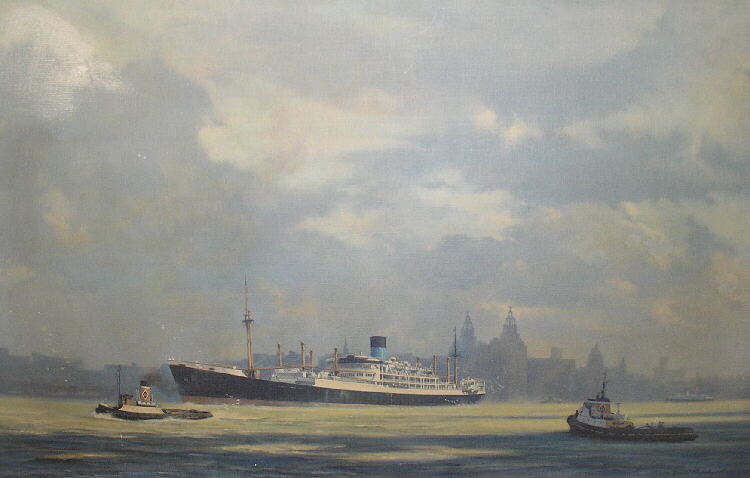 david shepherd  liverpool mersey boat print 