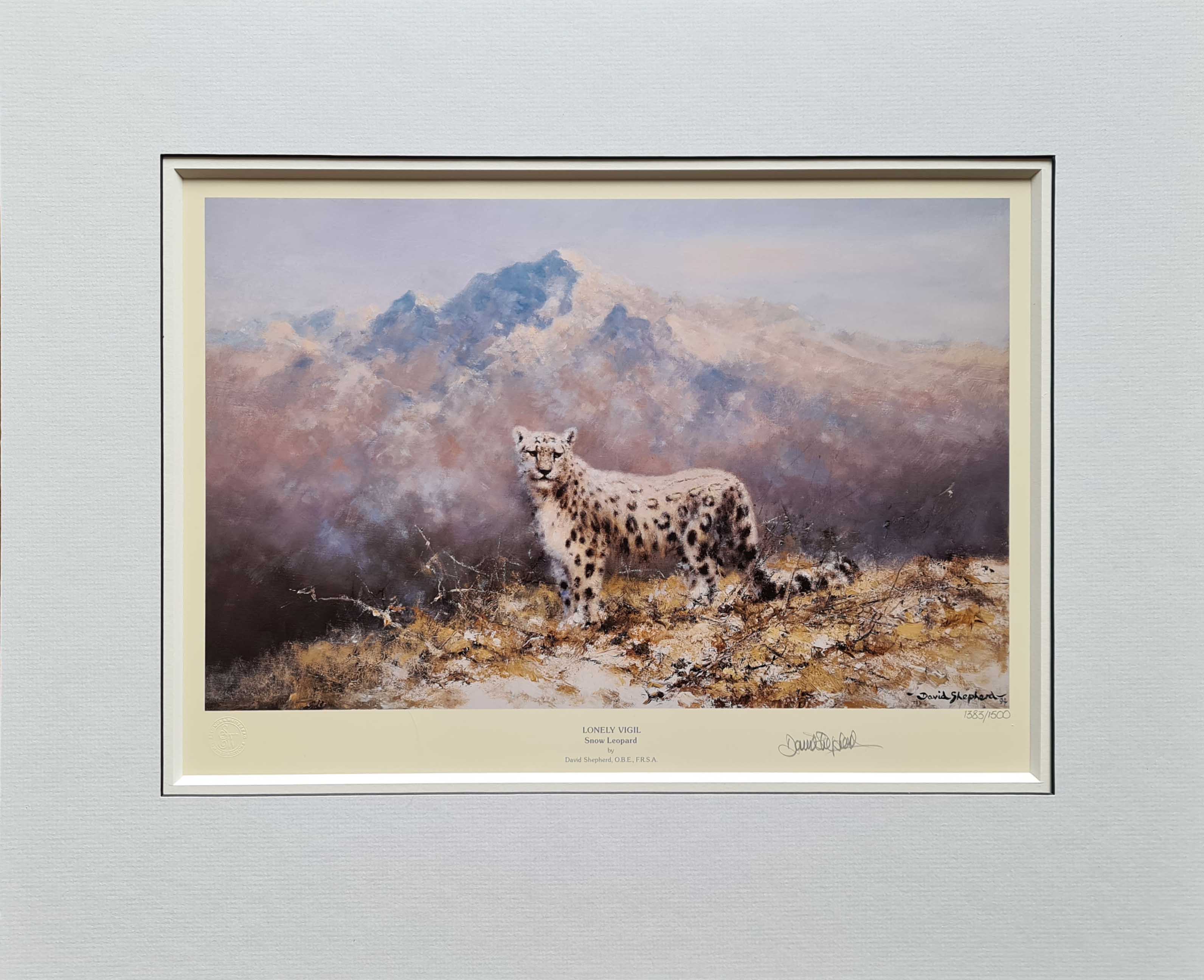 david shepherd  lonely vigil, leopard print