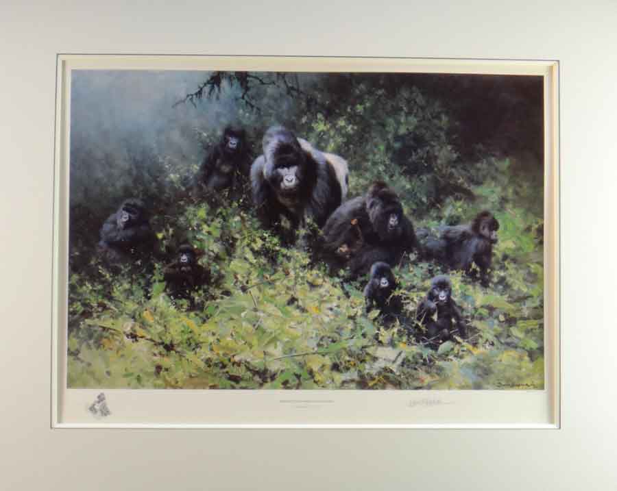 david shepherd mountain gorillas of rwanda, mounted