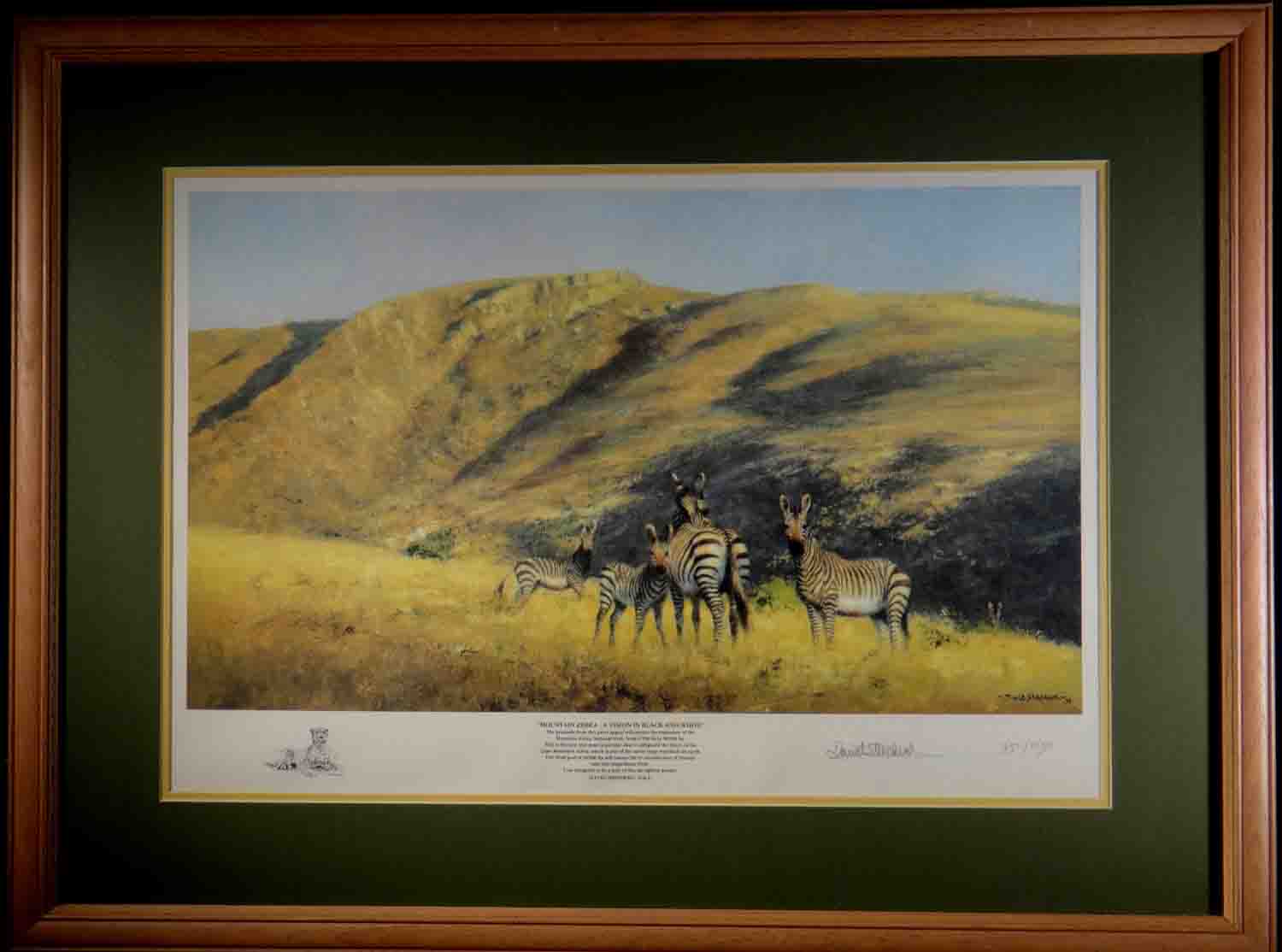 david shepherd, Mountain Zebra, signed limited edition print