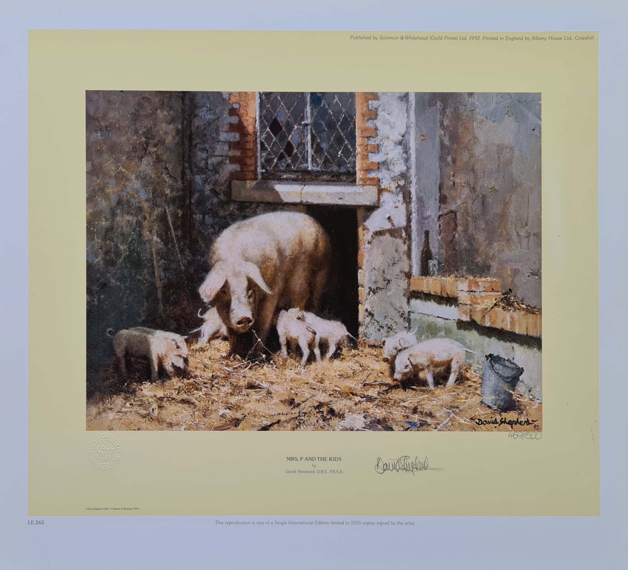 david shepherd, Mrs P and the kids, print