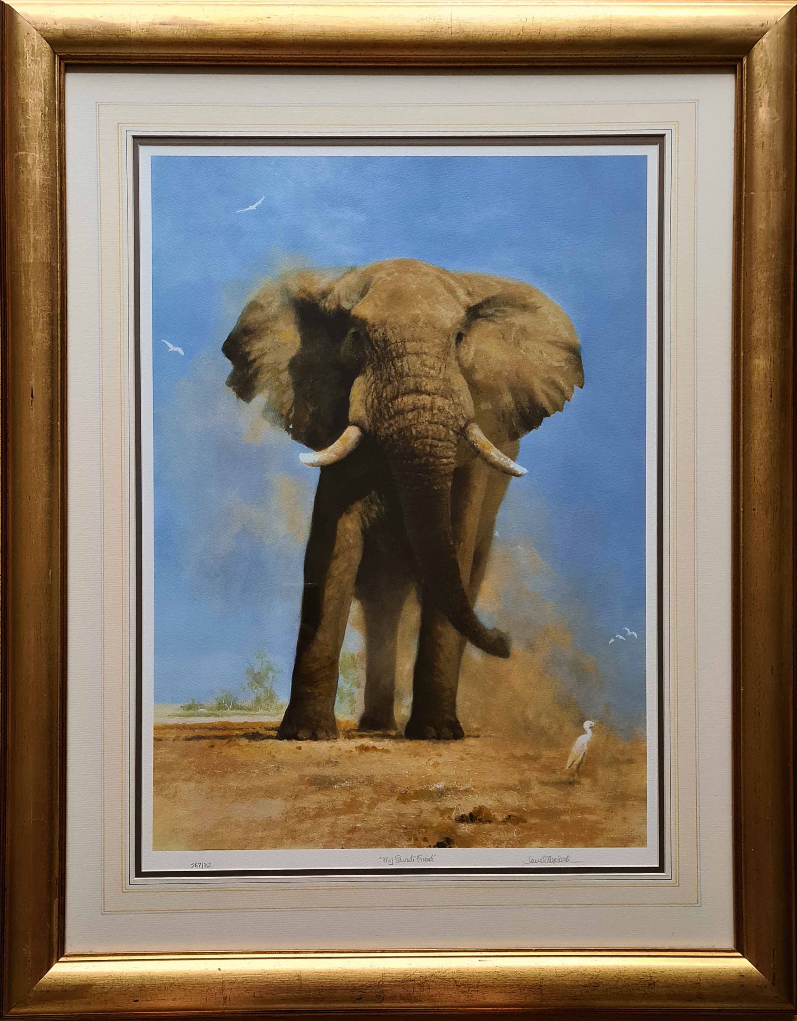 david shepherd  my Savuti friend silkscreen, framed