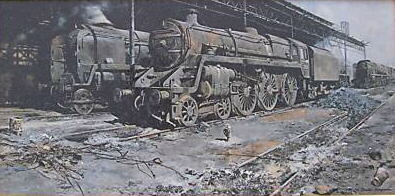 shepherd david elms nine steam paintings trains prints england washington signed davidshepherd edition yard limited nineelms railroad