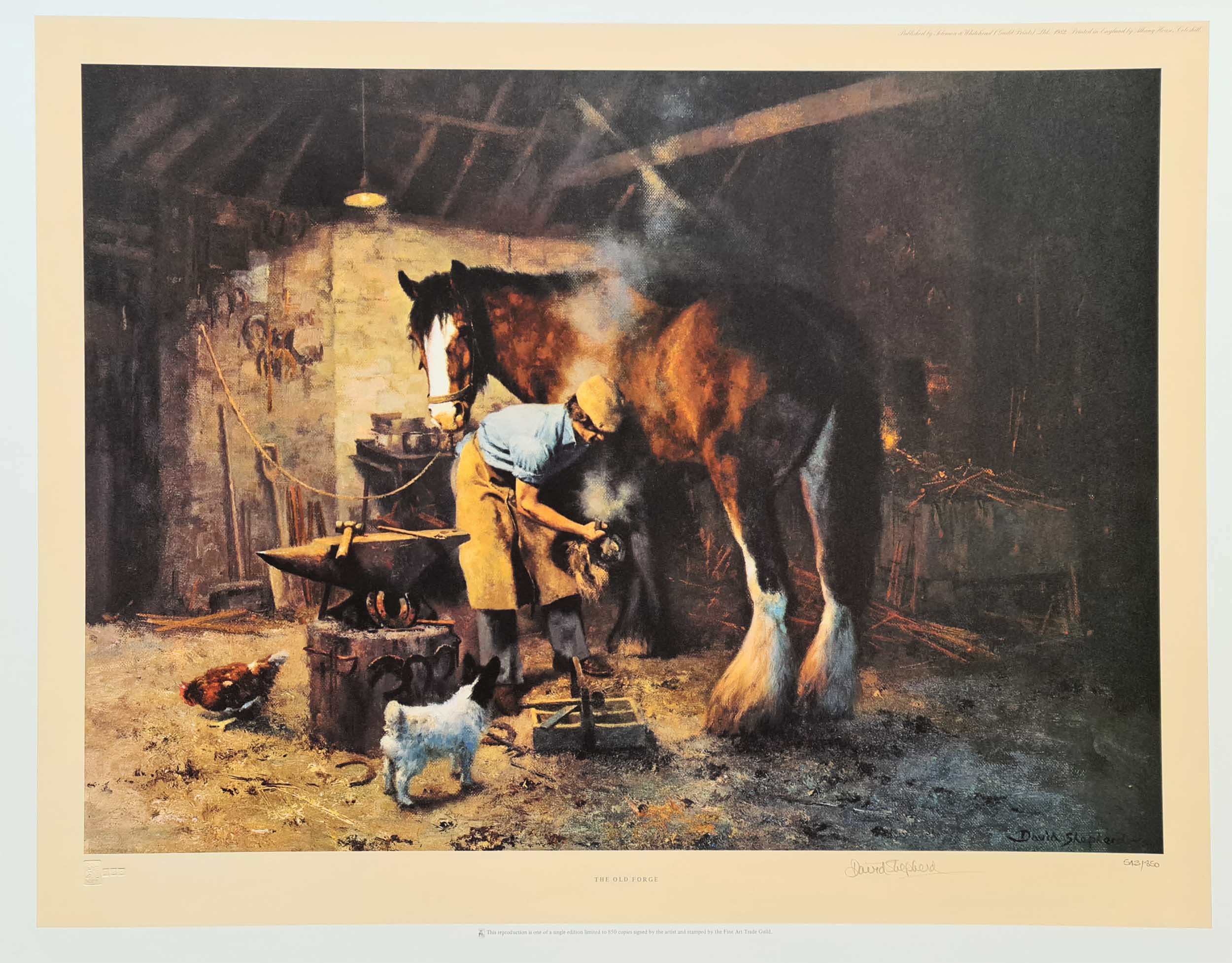 david shepherd, signed limited edition print, The Old Forge