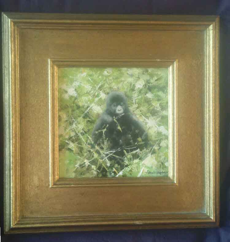 david shepherd baby monkey painting