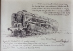 david shepherd Black Prince, drawing, steam trains