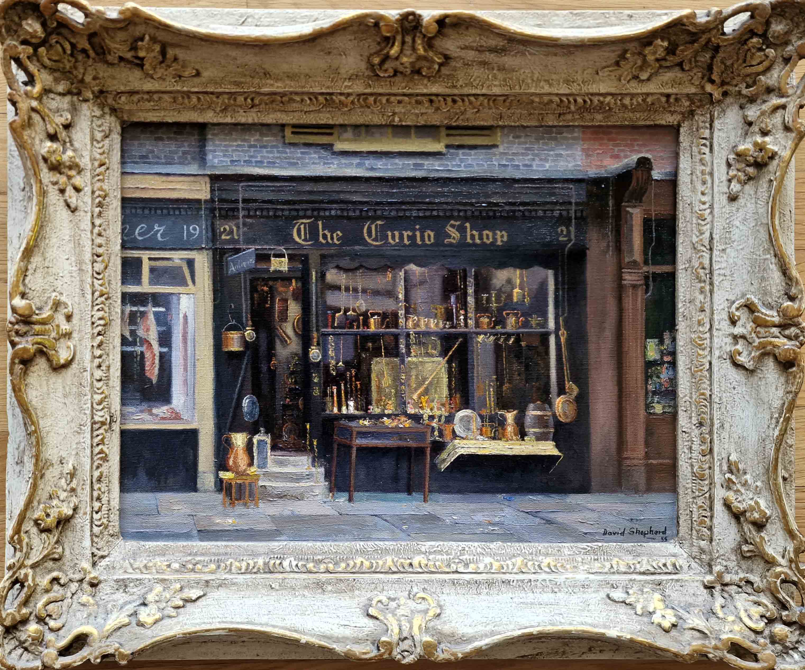 david shepherd original, The Curio Shop2 , London, painting