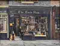 david shepherd , painting, The Curio shop david shepherd, original painting, The Curio shop