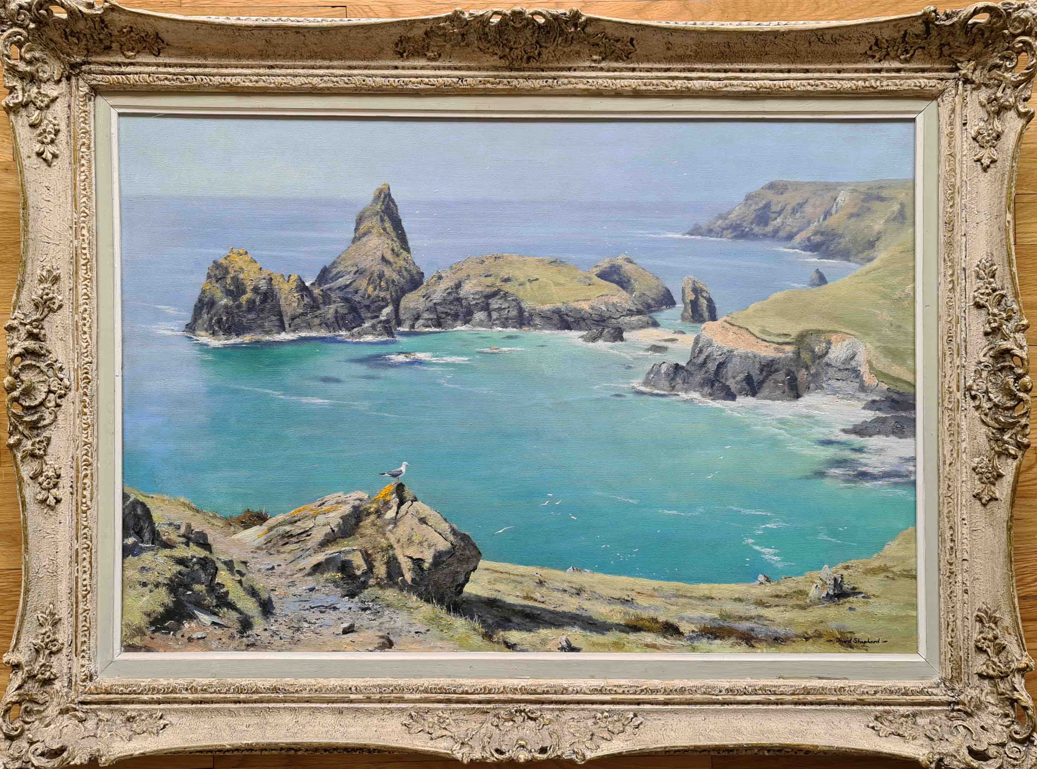 david shepherd original, Kynance Cove, Cornwall, England, painting