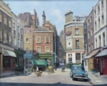 david shepherd original painting, shepherd street, Mayfair, London, landscape