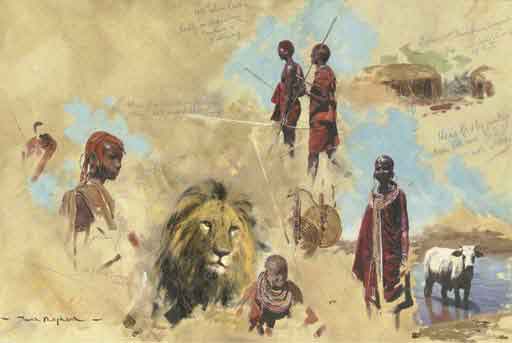 David Shepherd studies of masai