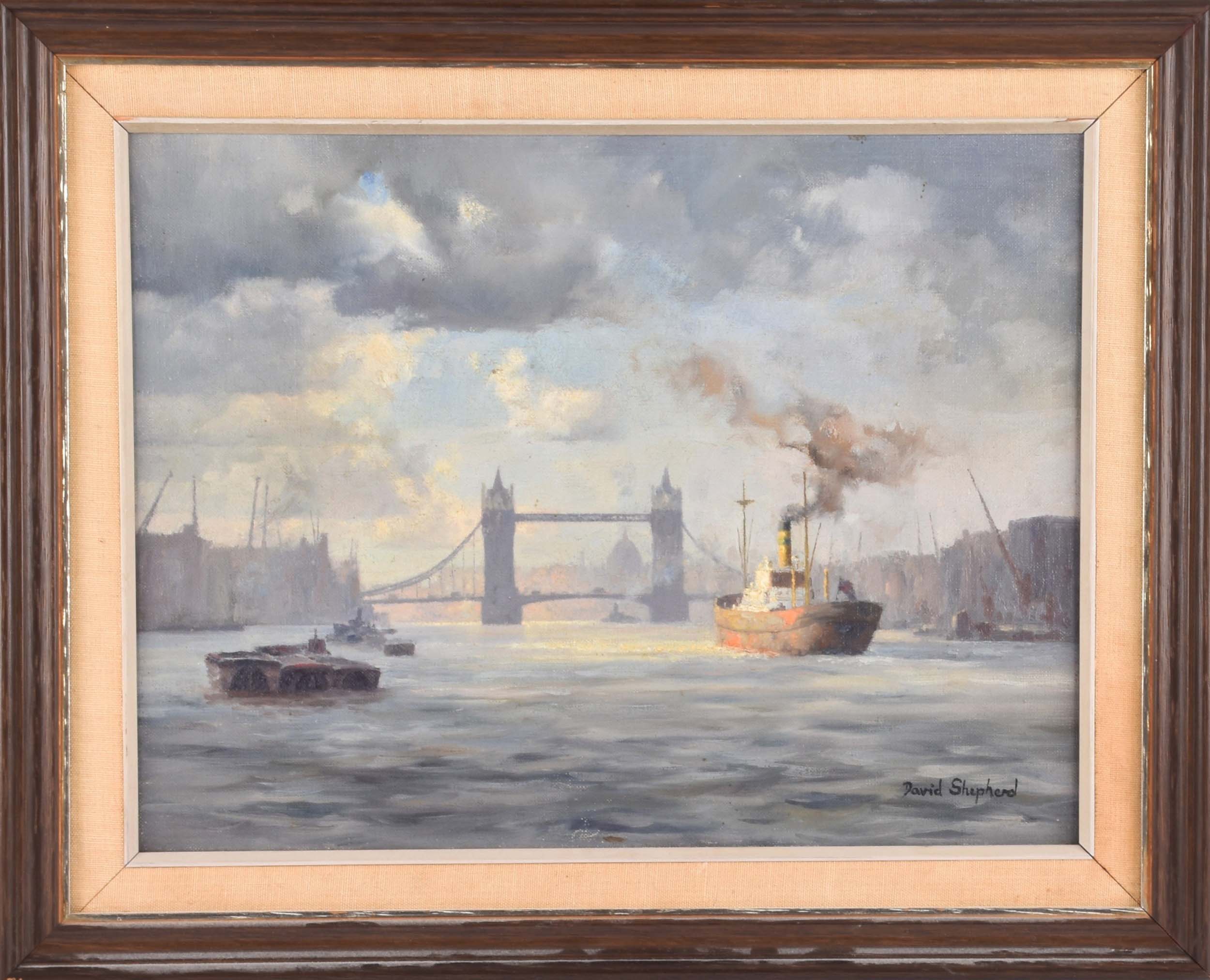 david shepherd original, River Thames, Tower bridge, London, painting