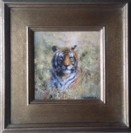 david shepherd tiger original painting framed
