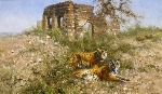 david shepherd original painting tigers of ranthambore