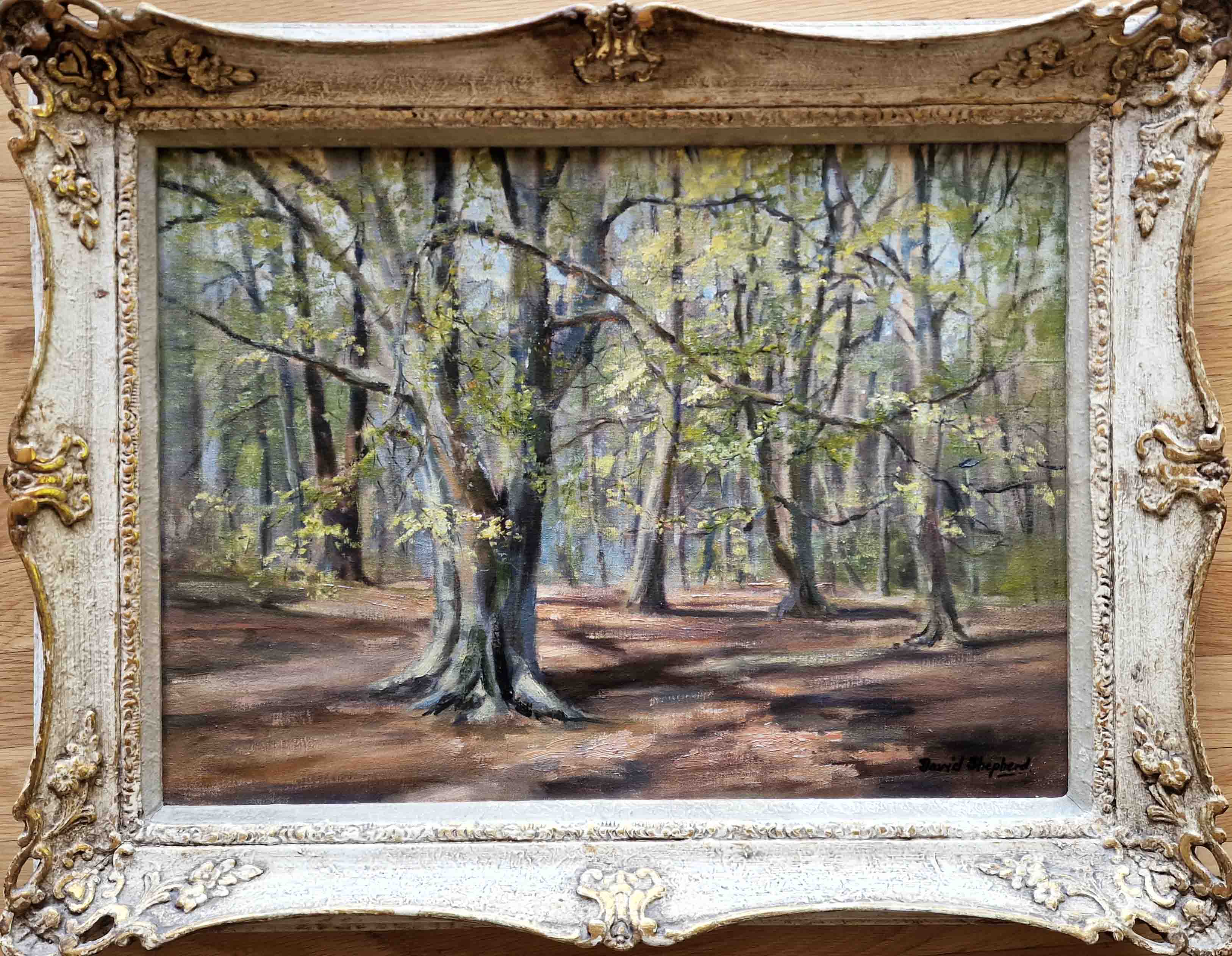 david shepherd original, woodland , London, painting