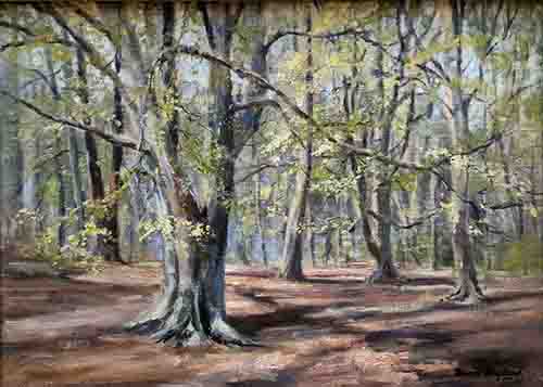 david shepherd, original painting, woodland