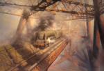 david shepherd, over the Forth, steam trains