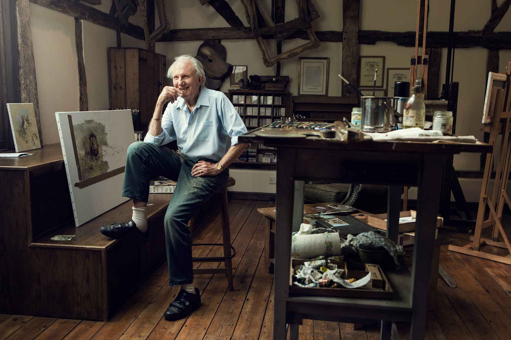 David in his studio