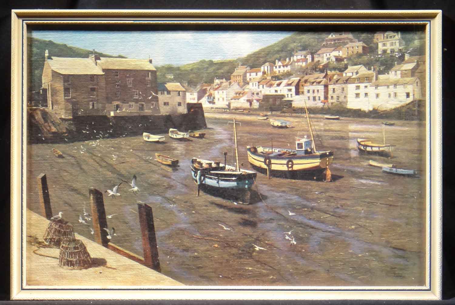 David Shepherd polperro, harbour, cornwall, England print mini David Shepherd polperro, harbour, cornwall, England print mini