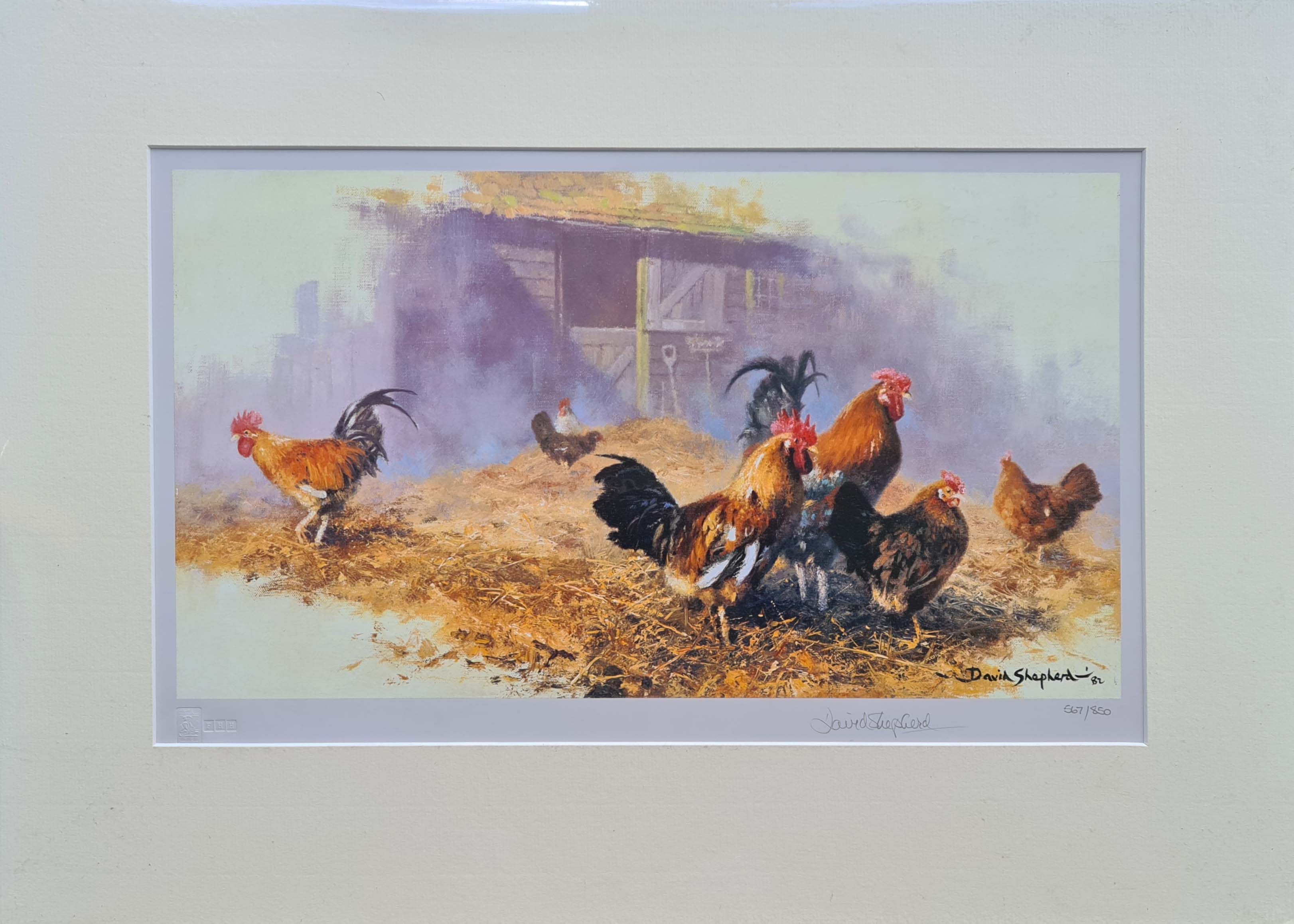 david shepherd roosters, mounted