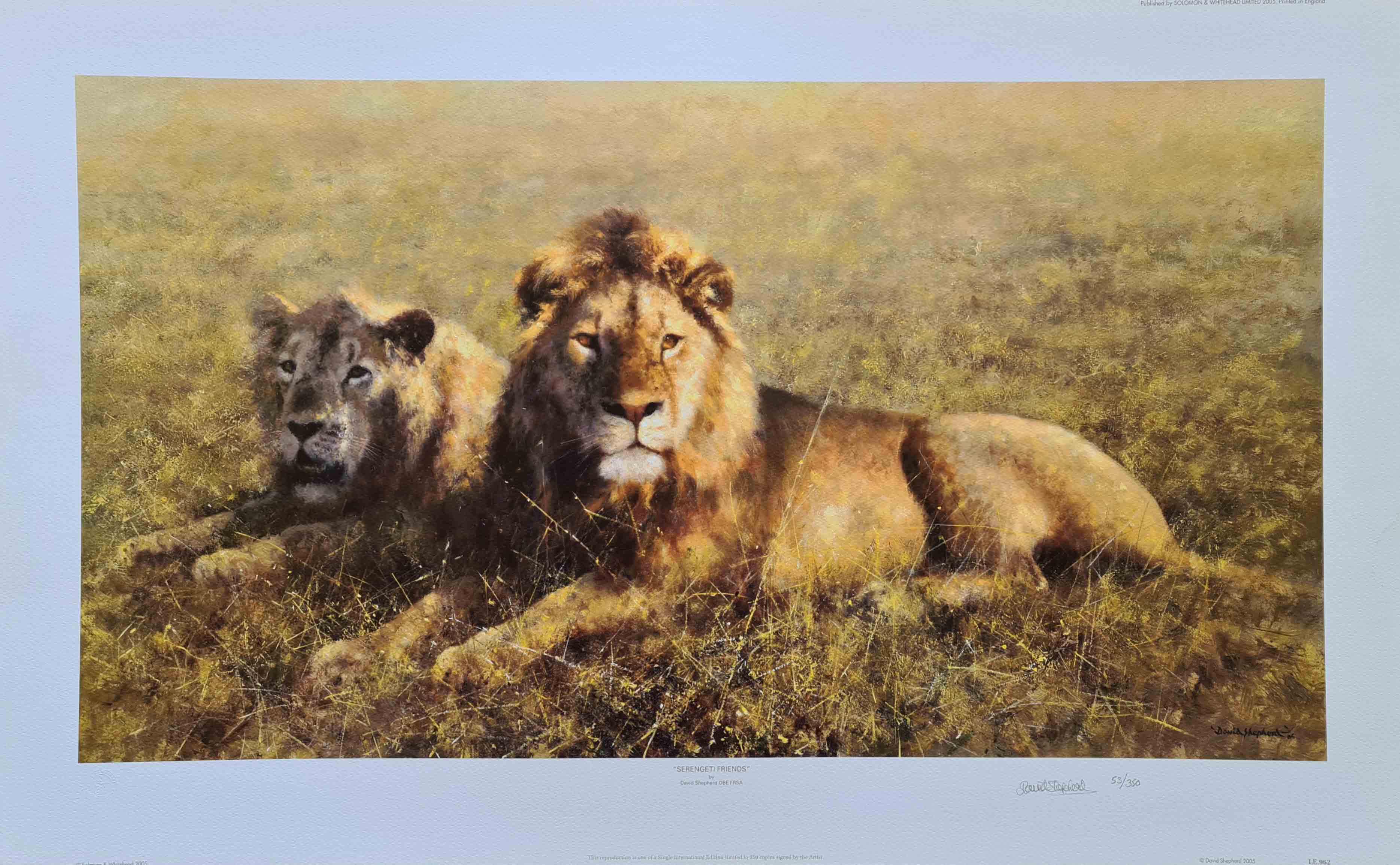 david shepherd Serengeti friends mounted