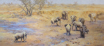 david shepherd african waterhole elephants, signed, limited edition, print