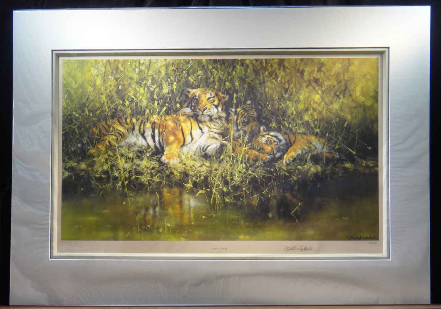 sleepy tigers, david shepherd mounted