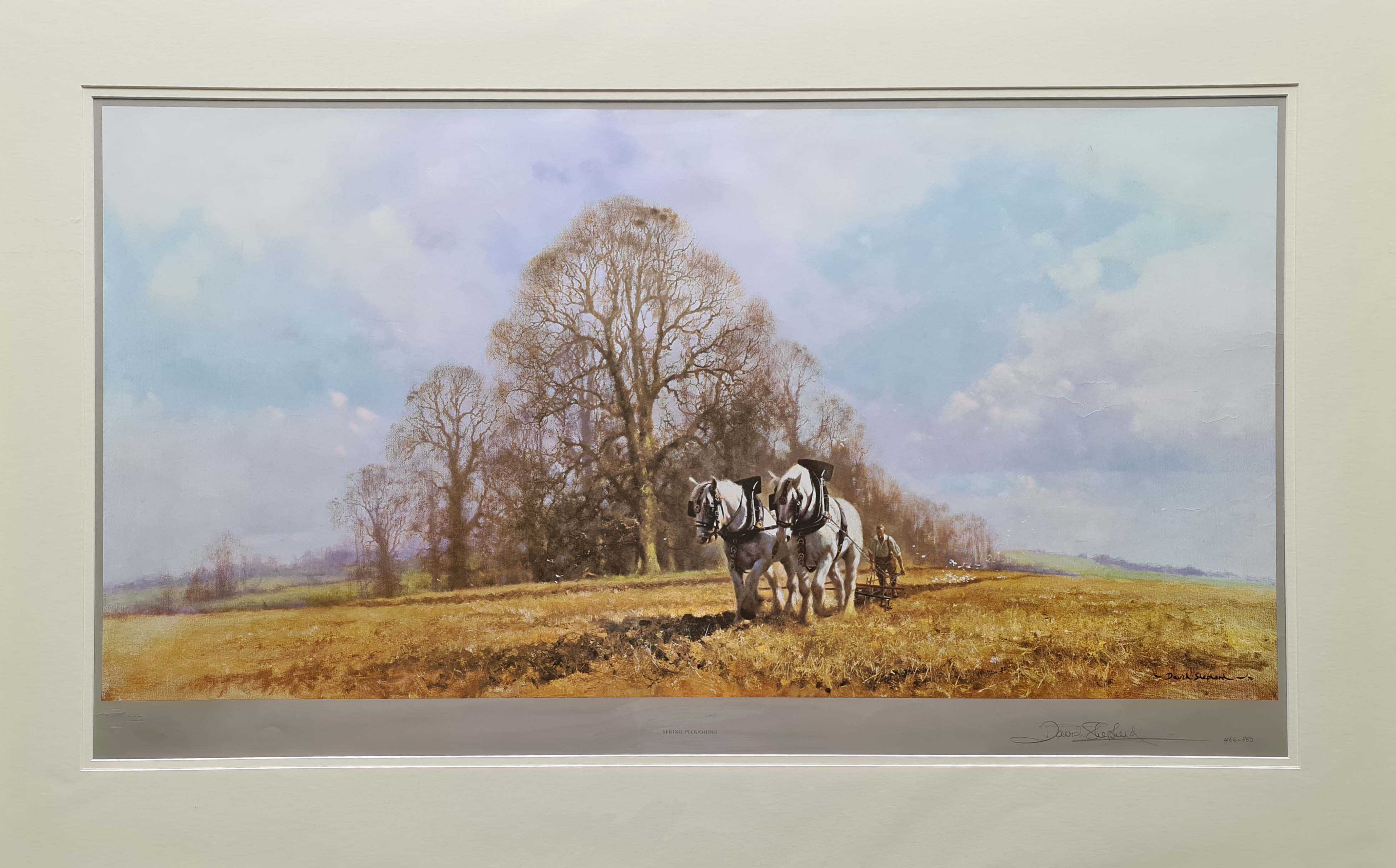 david shepherd,signed limited edition print, spring ploughing