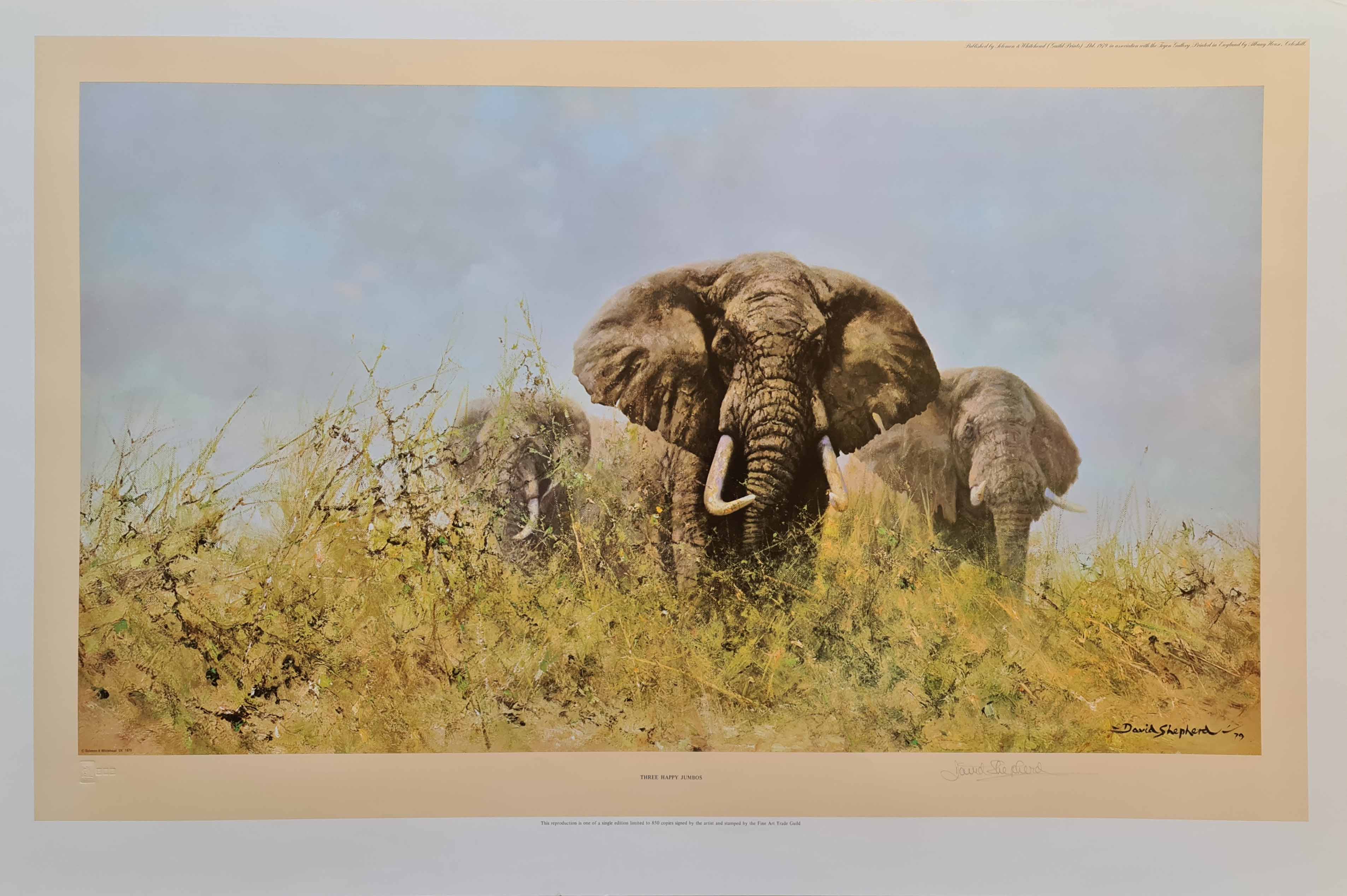 david shepherd three happy jumbos print