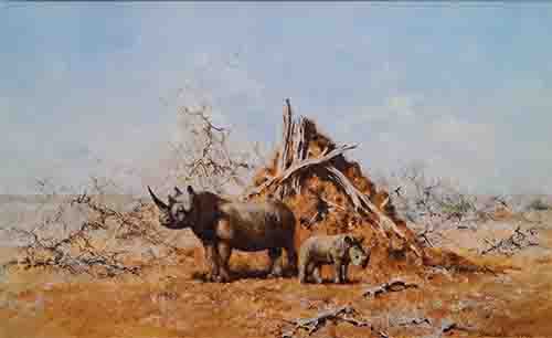 david shepherd, Tsavo Rhino, print