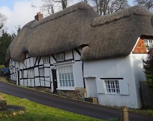 david shepherd original, thatched cottages, wherewell, hampshire,photo
