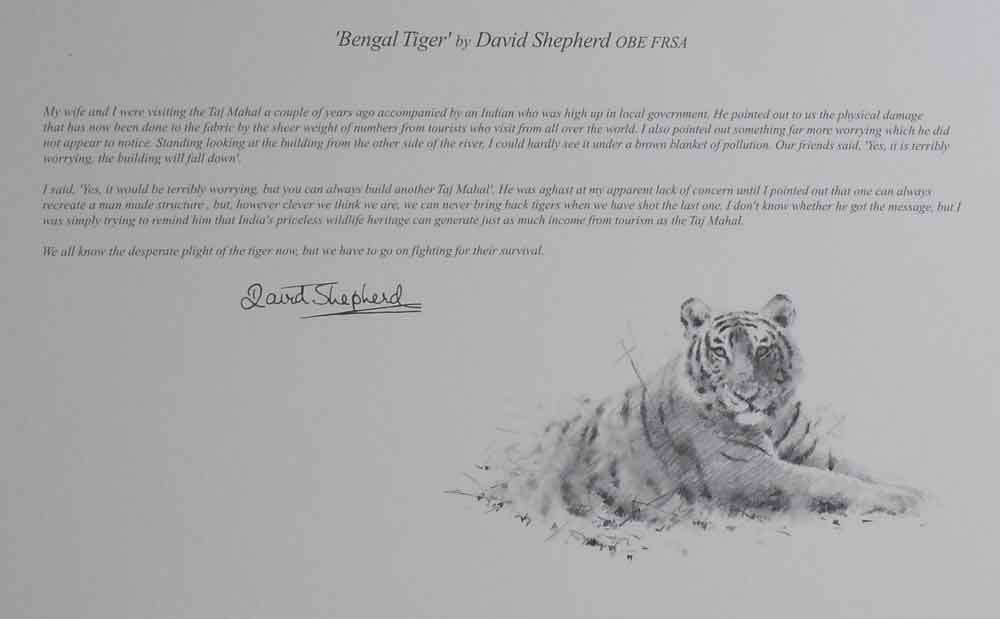 david shepherd wildlife of the world Bengal Tiger, text