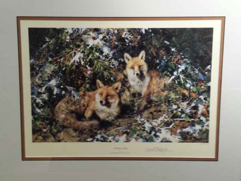 shepherd winter foxes signed print shepherd winter foxes signed print